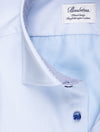 STENSTROMS Plain Contrast Button With Inlay Shirt Blue