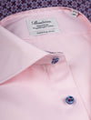 STENSTROMS Extra long sleeve Fitted Contrast Twill Shirt Pink