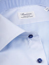 Stenstroms Fitted Plain Shirt With Ht In Blue