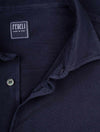 FEDELI Piquet Giza Knitted Shirt Navy
