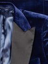 Louis Copeland Velvet Jacket Blue Single Breasted 1 Button Peaked Lapel 2