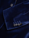 Louis Copeland Velvet Jacket Blue Single Breasted 1 Button Peaked Lapel 3