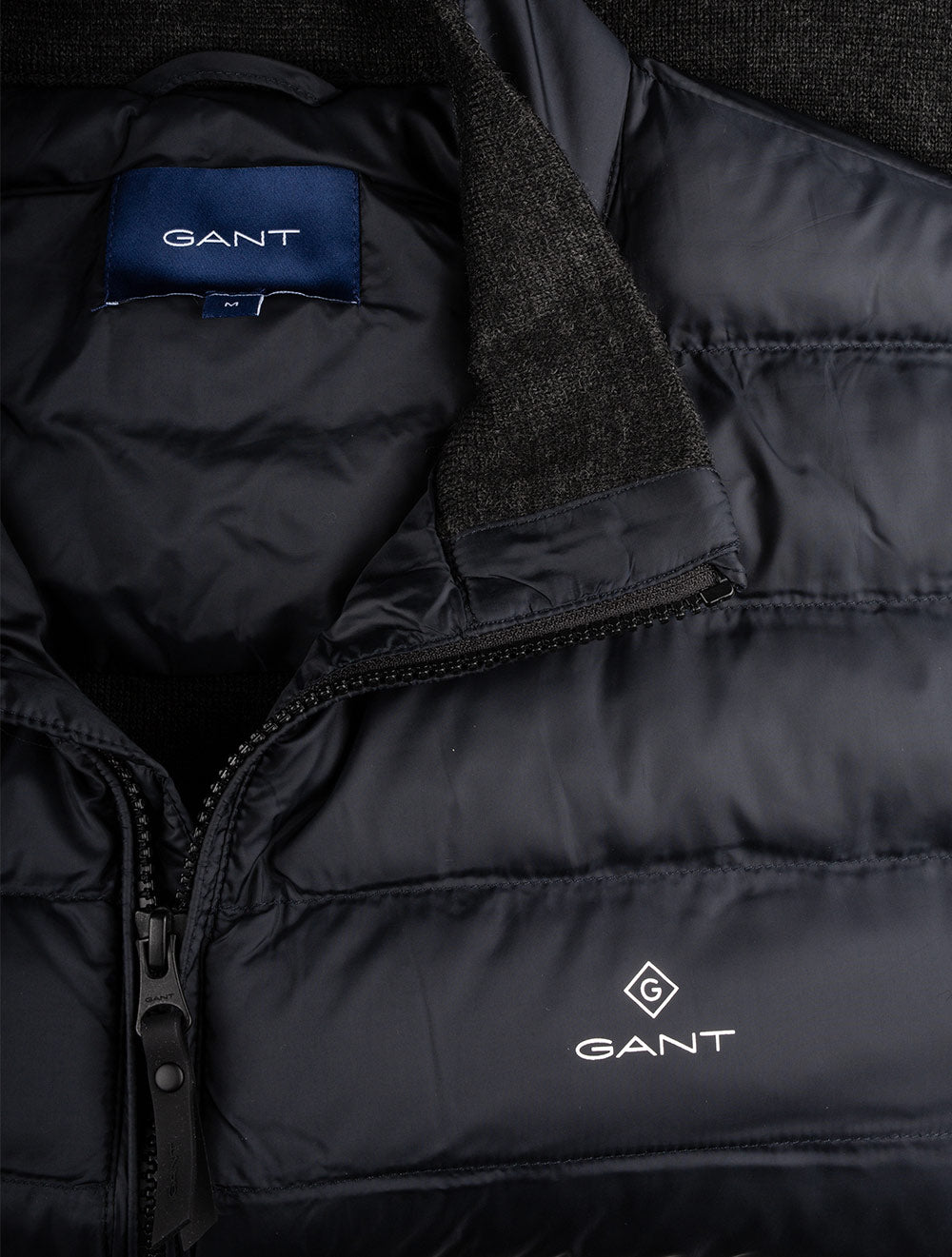 Mixed Media Light Padded Jacket Black Louis Copeland