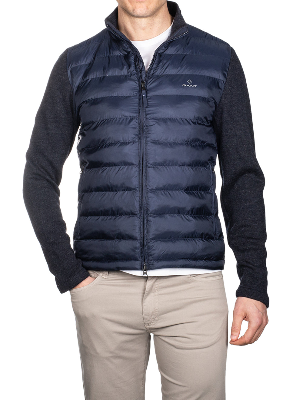 Gant Mixed Media Light Padded Jacket Evening Blue Stylish & High