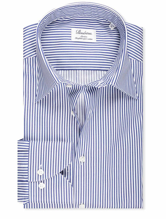 Stenstroms Slimline Blue Striped Shirt