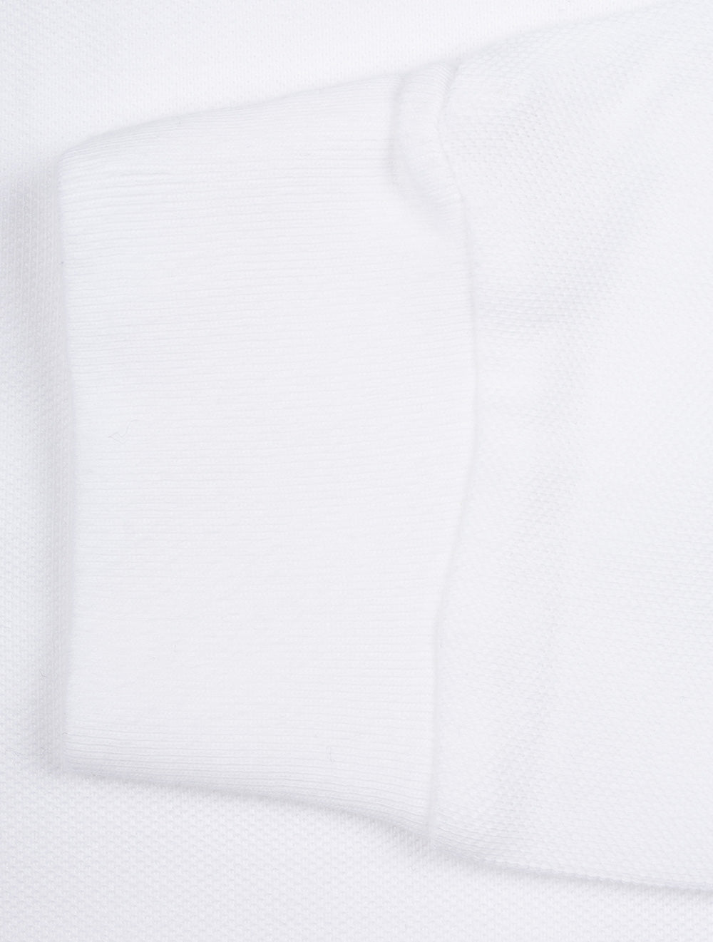 Basic Mesh Long Sleeve Polo Pure White