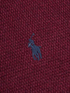 Textured Knit Cotton Sweater Wine