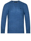 Cable-Knit Wool Cashmere Jumper Blue