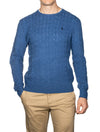 Cable-Knit Wool Cashmere Jumper Blue