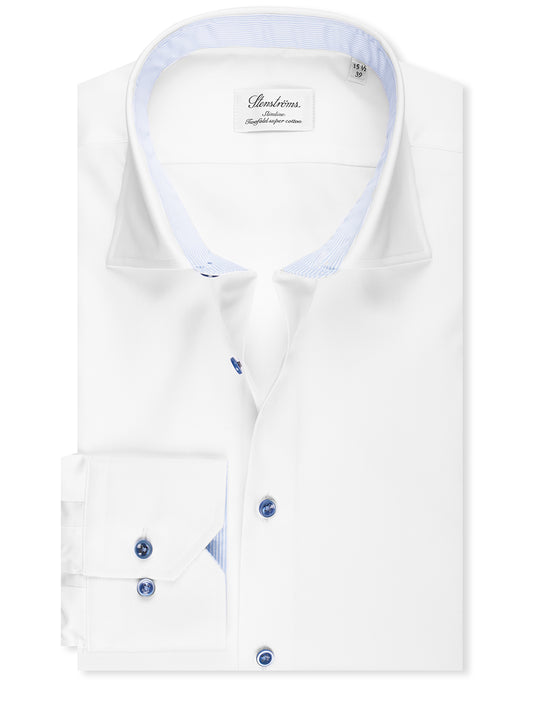 Slimline White Contrast Shirt