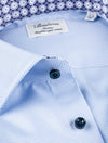 Stenstroms Houndstooth Slimline Shirt with Geometric Contrast Inlay