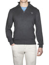 GANT Casual Cotton Half-Zip Sweater Antracite Melange