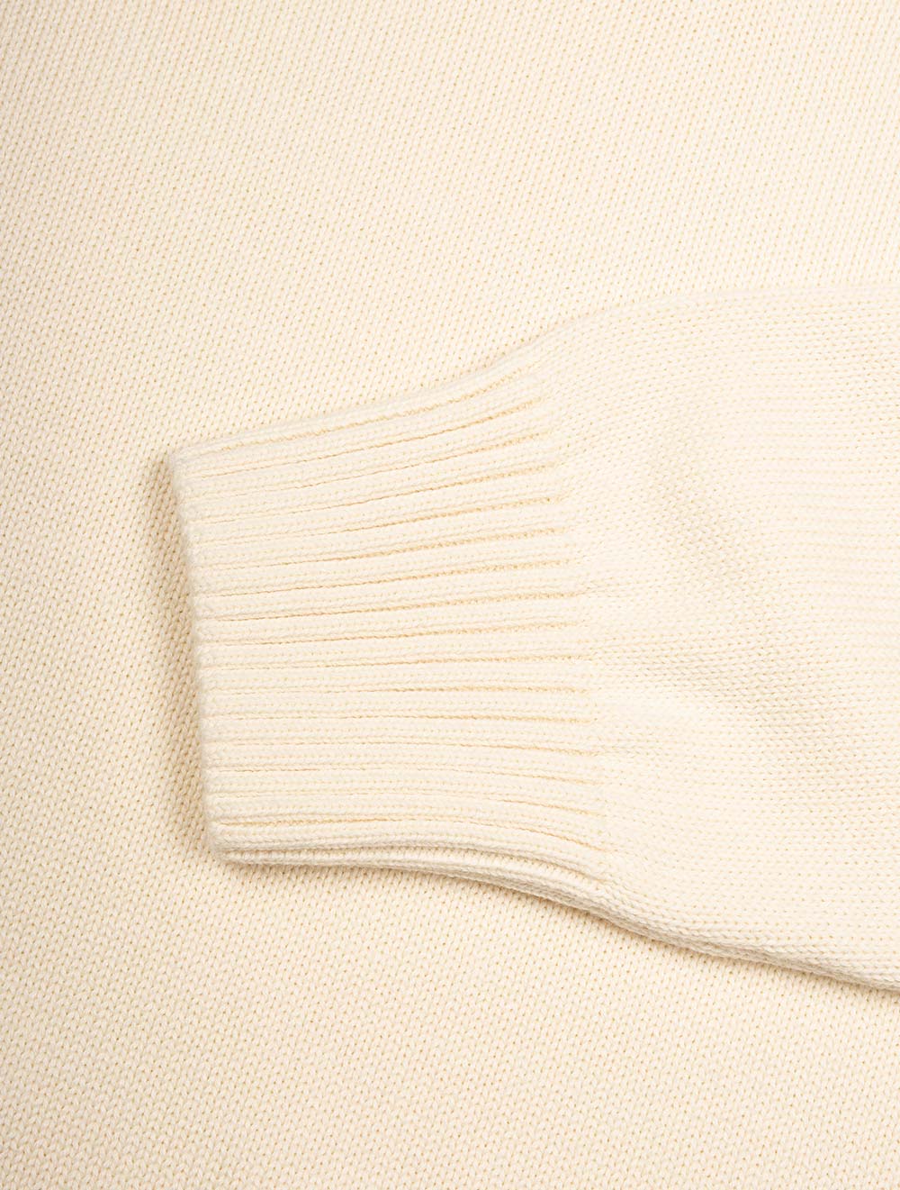 Casual Cotton Half-Zip Sweater Cream