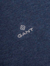 GANT Dark Jean Blue Melange Classic Cotton Half-Zip Sweater