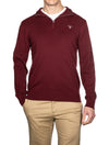 GANT Classic Cotton Half-Zip Sweater Dark Burgundy Mel