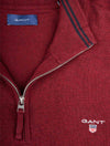 GANT Classic Cotton Half-Zip Sweater Dark Burgundy Mel