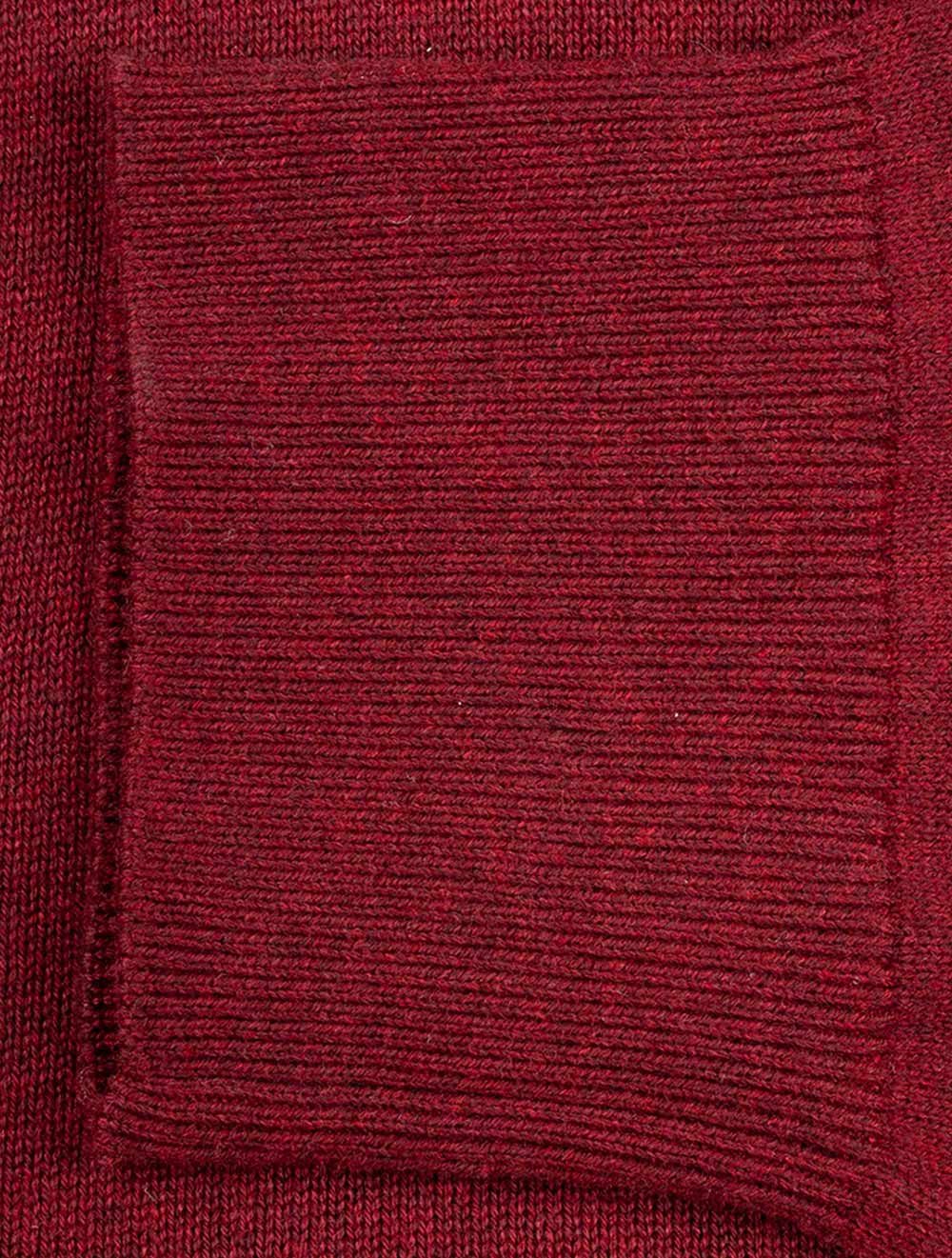Classic Cotton Half-Zip Sweater Dark Burgundy Mel