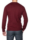 Cotton Cable Crew Neck Sweater Cabernet Red
