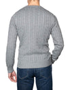 GANT Cotton Cable Crew Neck Sweater Grey Melange
