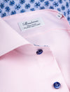 Contrast Floral Inlay Shirt Pink