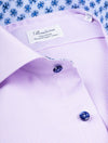 STENSTROMS Contrast Floral Inlay Shirt Lilac
