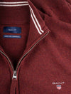 Super Fine Lambswool Half-Zip Sweater Port Red