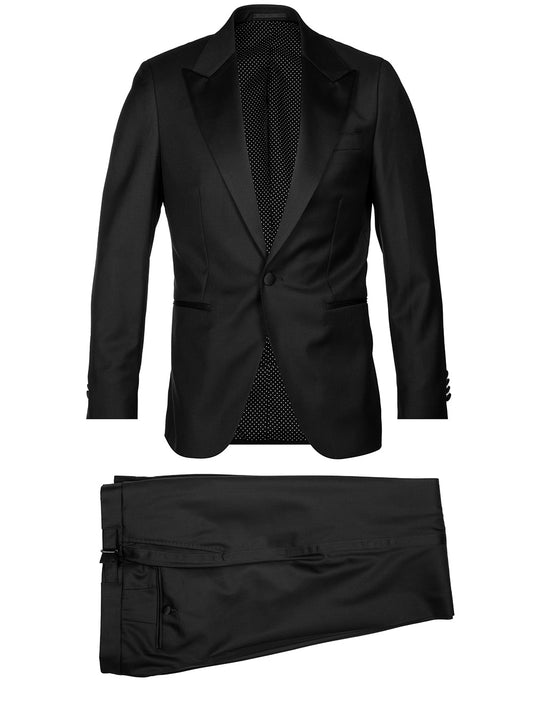 Louis Copeland Dress Suit Tuxedo Black 2 Piece 1 Button Single Peaked Lapel 1