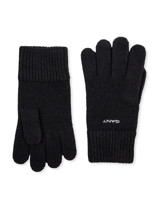 GANT Knitted Wool Gloves Black