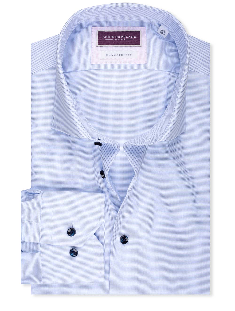 Louis Copeland Classic Fit Nail Head Shirt Blue MI