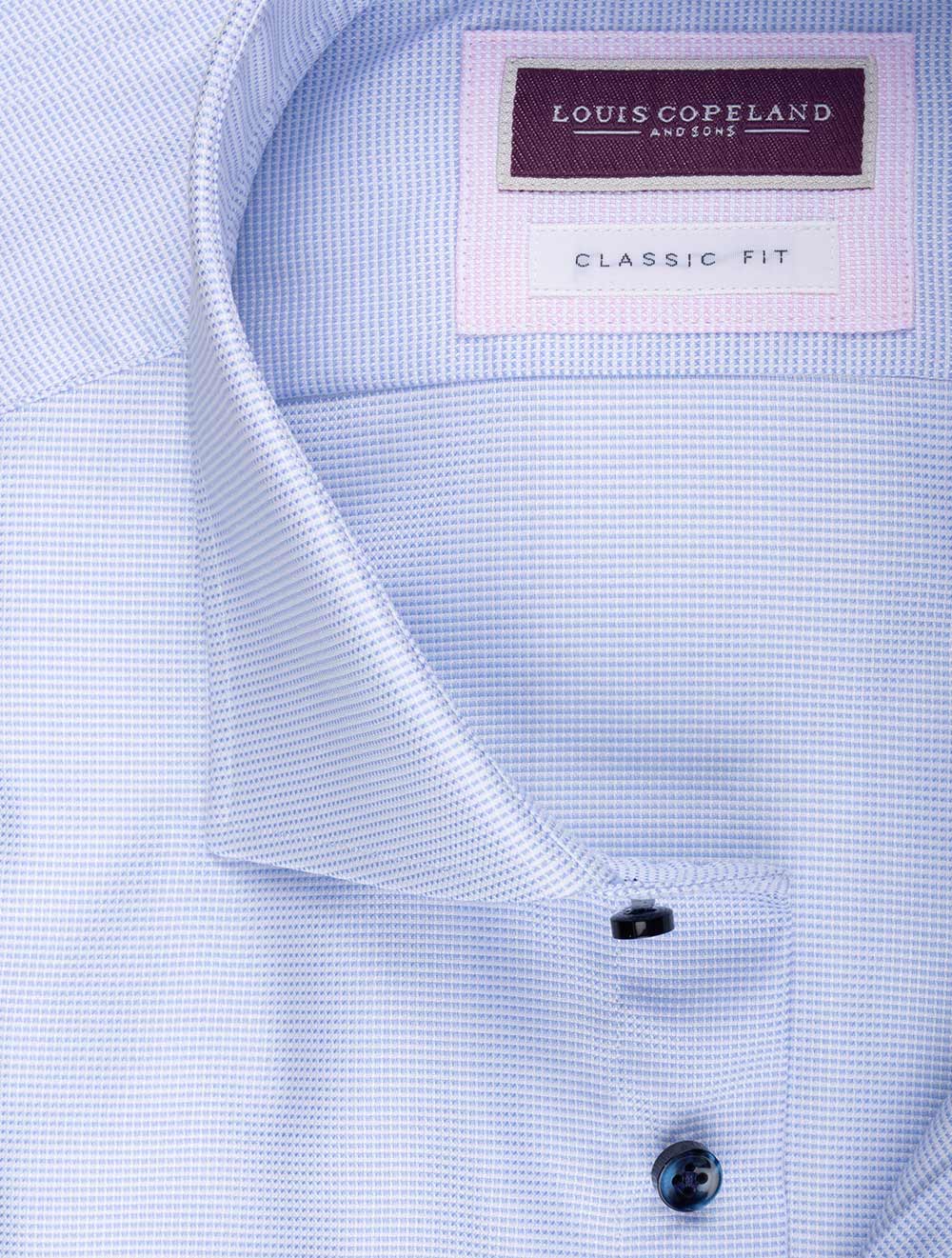 Louis Copeland Classic Fit Nail Head Shirt Blue AI1