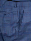 Deep Blue Plaid Check Slim Fit Three Piece Suit Blue