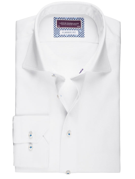 White Jersey Weave Classic Fit Shirt White/tail