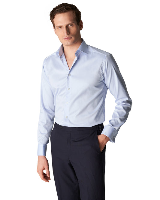 Contemporary Fit Double Cuff Shirt Blue
