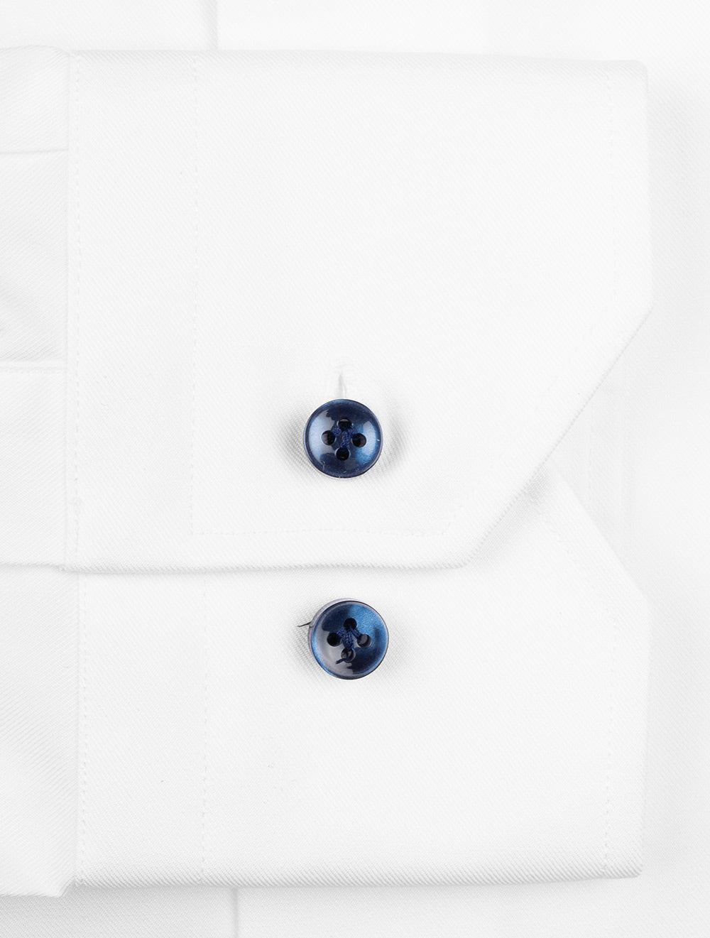 Louis Copeland Slim Fit Plain With Contrast Button Shirt White AI3