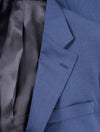 Louis Copeland Check Suit Blue 3 Piece 2 Button Notch Lapel Flap Pockets 3
