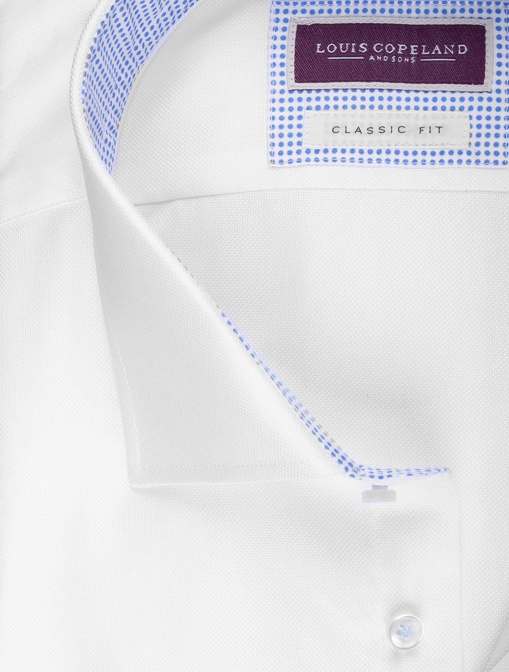Louis Copeland Classic Fit Pinpoint Shirt White AI1
