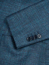 Louis Copeland Weave Sports Jacket Teal Wool Silk 2 Button Soft Shoulder Patch Pocket 3