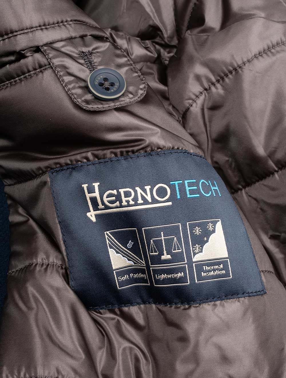 Herno Beaver Fur Collar Car Coat Blue AI5