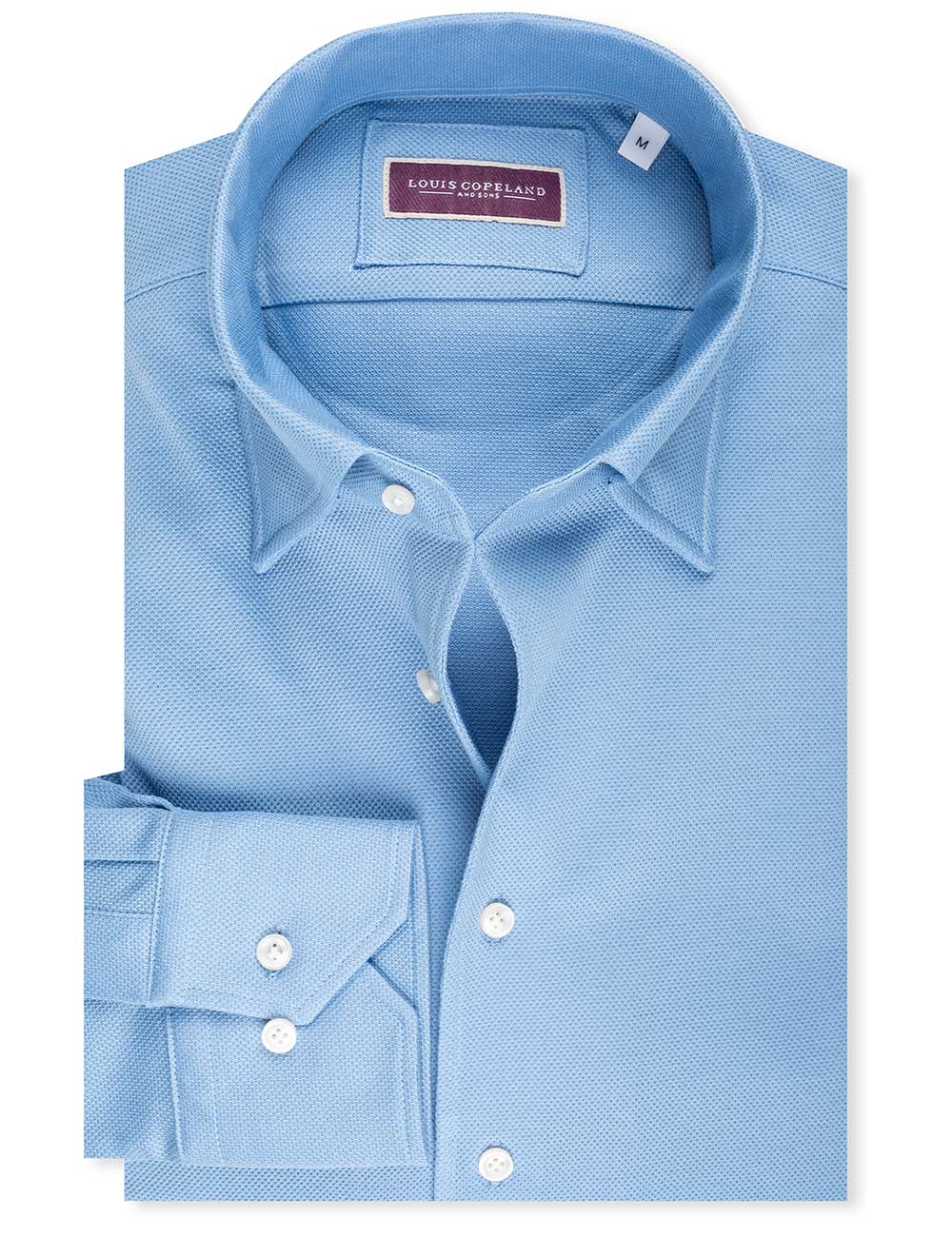 Louis Copeland Pique Jersey Shirt Light Blue MI