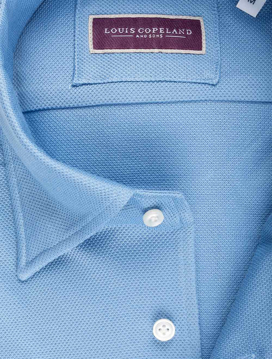 LOUIS COPELAND Pique Jersey Shirt Light Blue