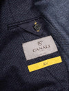 Canali Fleck Sports Jacket Navy 2 Button Single Breasted Half Lined Soft Shoulder Patch Pockets 4