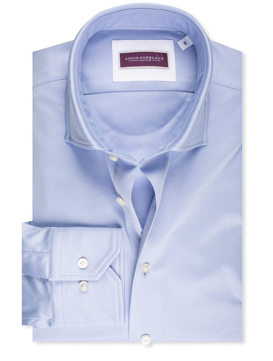 LOUIS COPELAND Cotton Jersey Shirt Blue