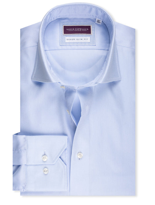 LOUIS COPELAND Super Slim Pinpoint Shirt-Blue
