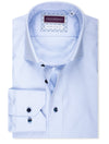 Super Slim Plain Contrast Button Shirt Blue