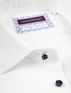 Super Slim Plain Contrast Button Shirt White