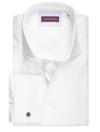 Louis Copeland Twill Classic Fit Double Cuff Shirt White