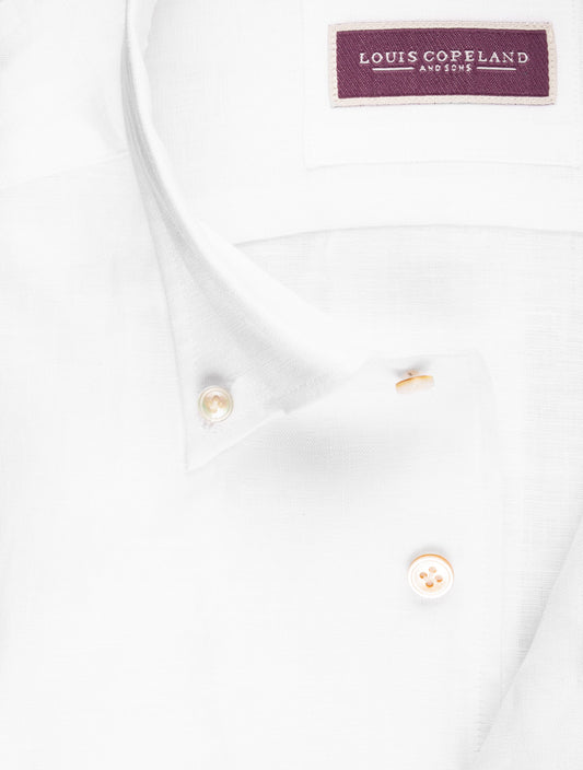 LOUIS COPELAND Linen Buttondown Shirt White
