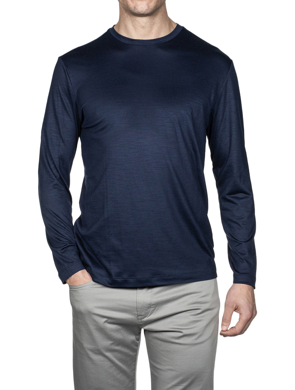 Maurizio Baldassari Long Sleeve T-Shirt Blue AI1