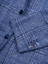 Louis Copeland Glencheck Jacket Navy Blue 2 Button Single Breasted Soft Shoulder 3