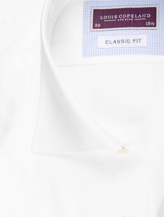 LOUIS COPELAND Classic Fit Single Cuff Shirt White